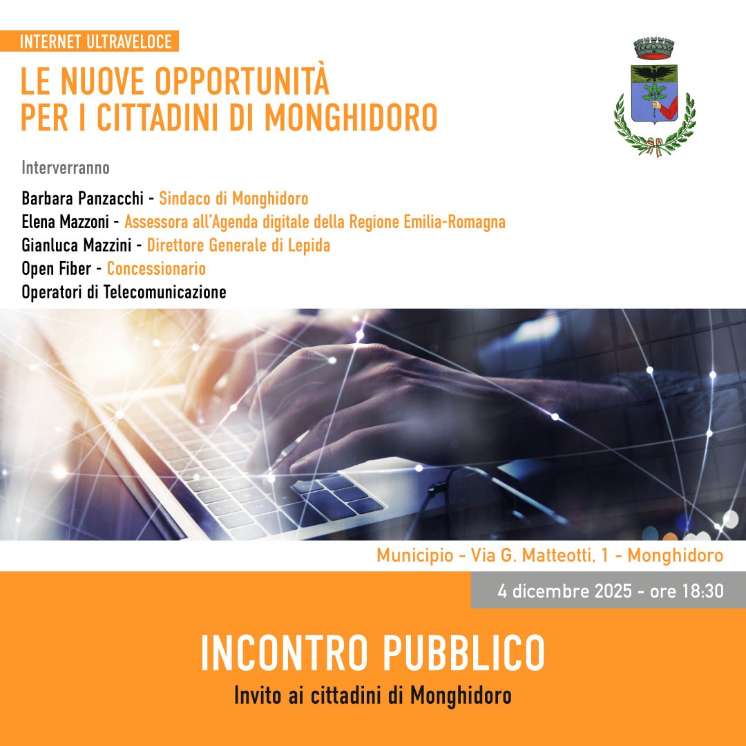 Incontro con i cittadini di Monghidoro per discutere sulle nuove opportunità  relative a Internet ultraveloce