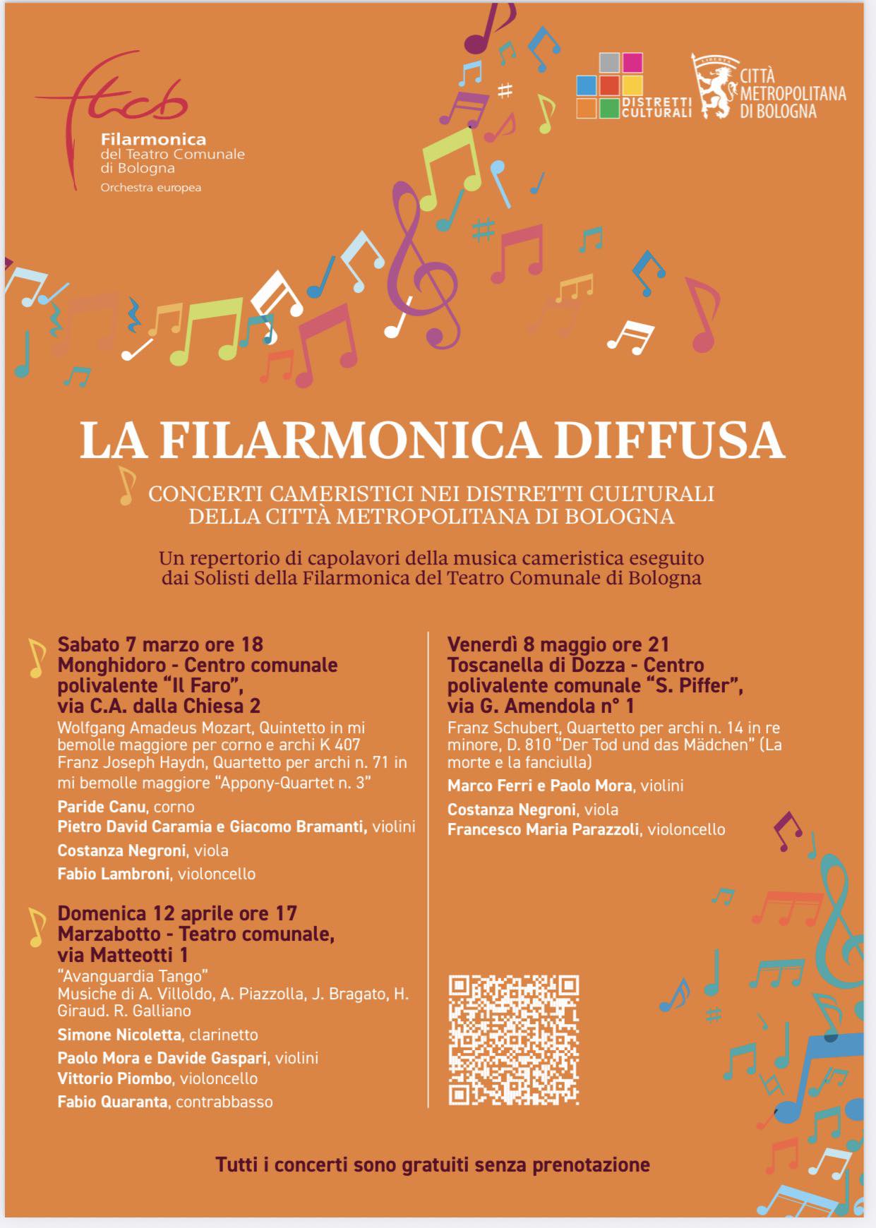 Concerti cameristici nei distretti culturali della Città Metropolitana di Bologna