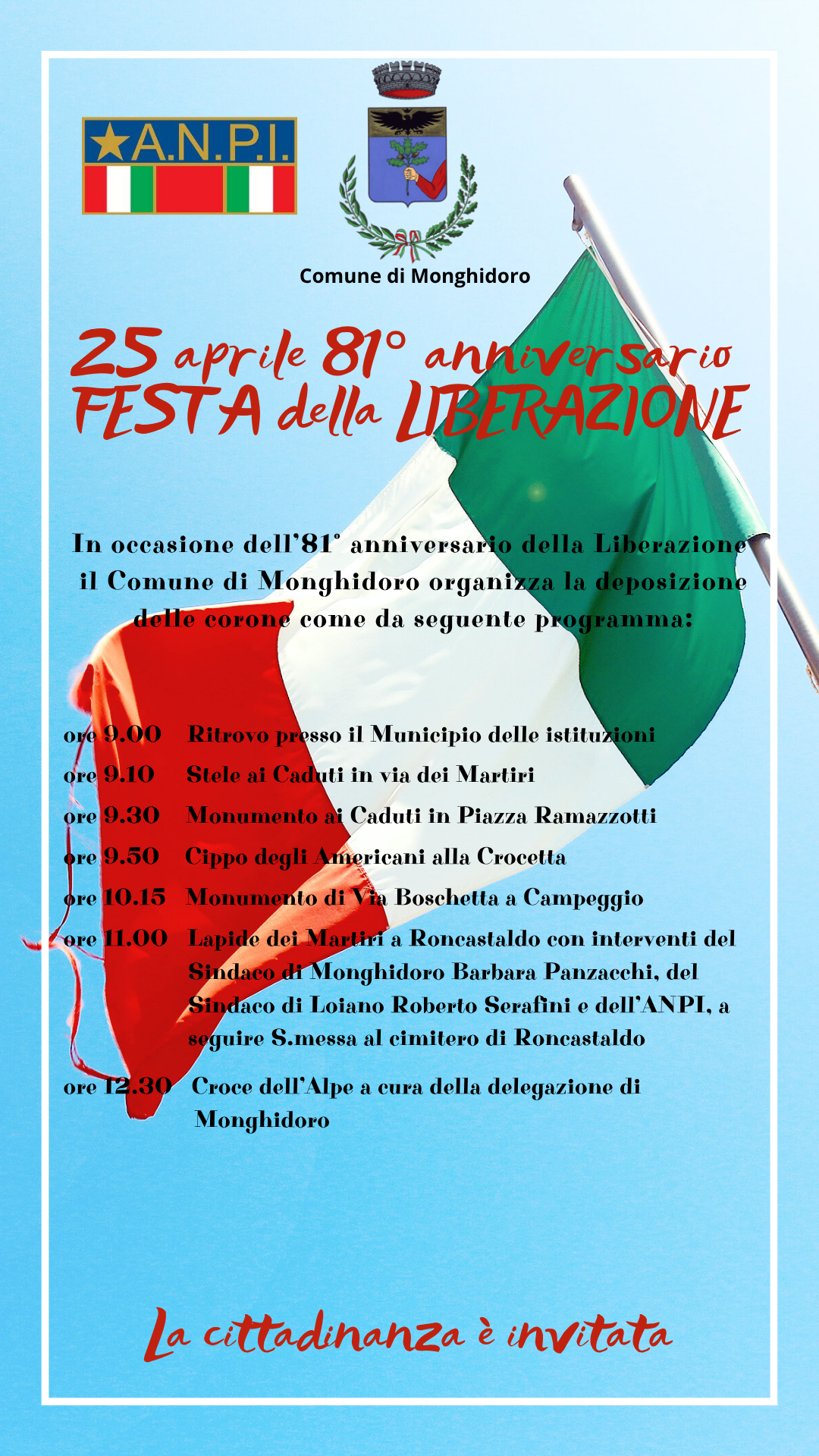 25 aprile 81° anniversario Festa della Liberazione