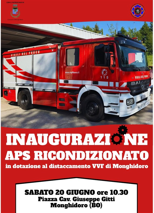 Inaugurazione APS ricondizionato in dotazione al distaccamento VVF di Monghidoro